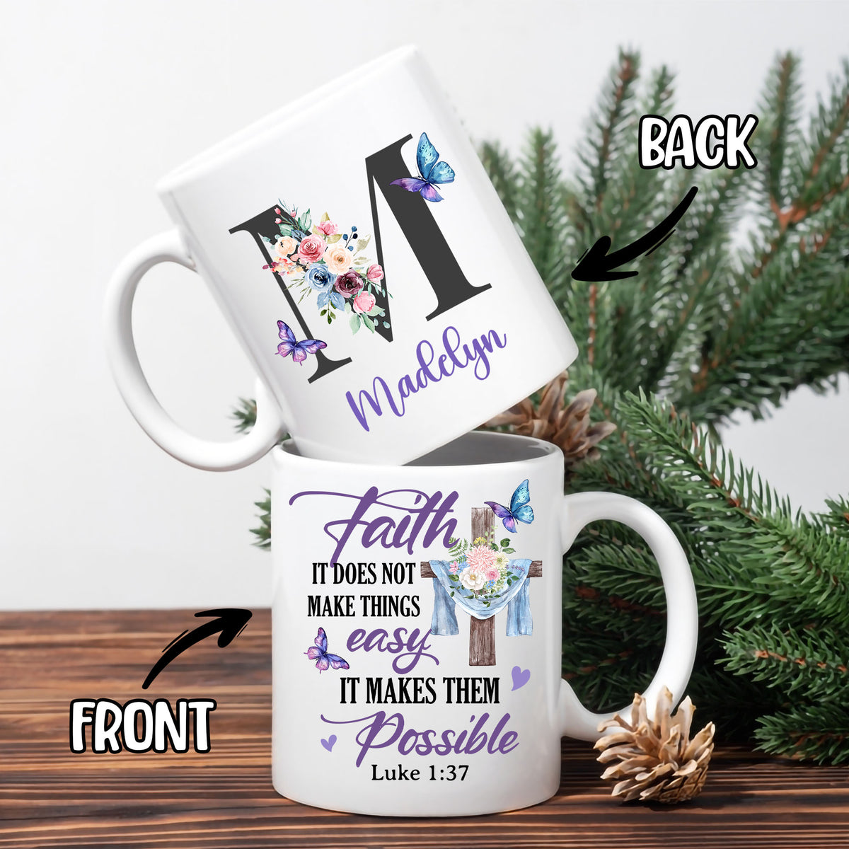 Personalized Customized Christian Gifts Init Letter Religious Mug Custom Name