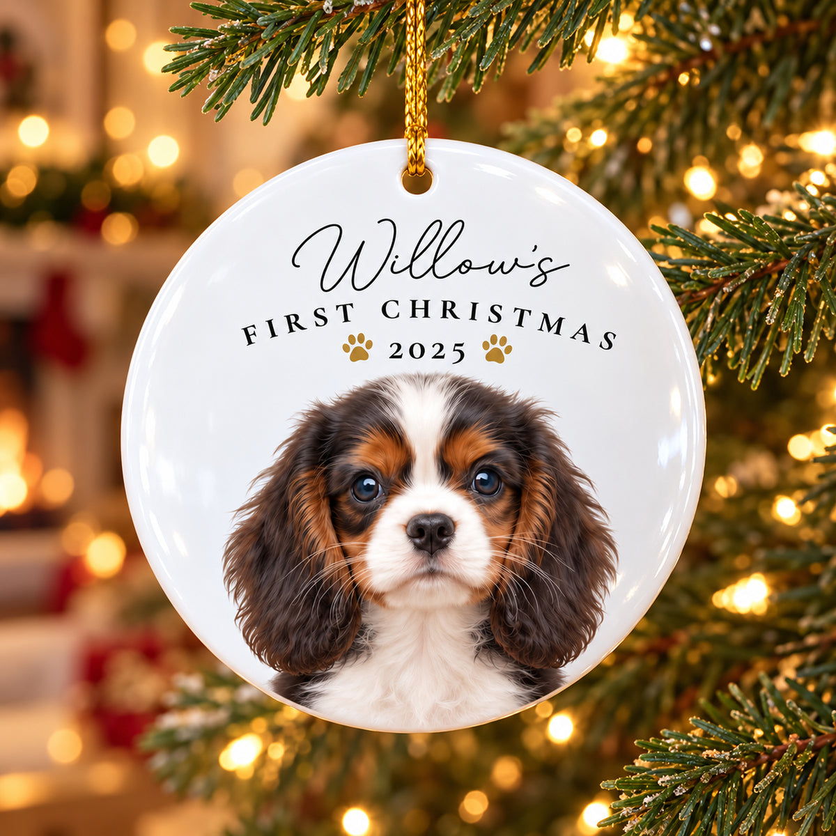 Dogs First Christmas Personalized Dog Christmas Ornament Puppy’s First Christmas Ornament Pet Picture Ornament Dog’s 1st Christmas Ornament