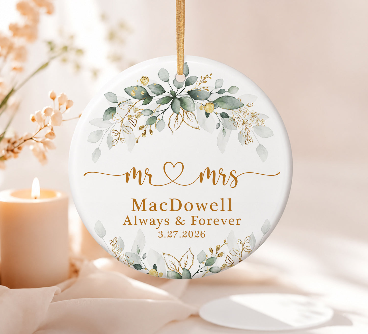 Anniversary Custom Name Ceramic Xmas Ornament 2026