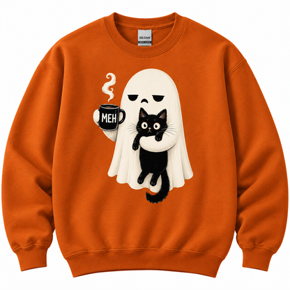 Ghost Hug Black Cat Halloween T Shirt