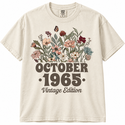October T Shirt Birthday Floral | Any Year