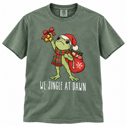 We Jingle At Dawn Frog Funny Christmas T Shirt