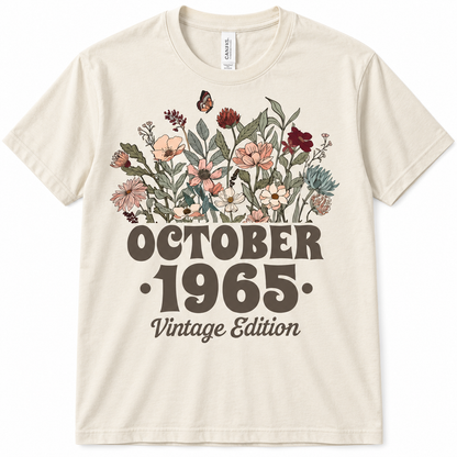 October T Shirt Birthday Floral | Any Year