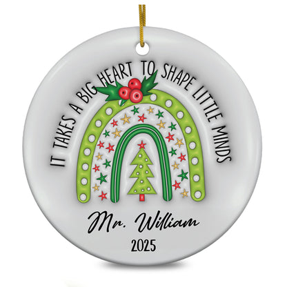 Personalized Teacher Christmas Ornament 3D Inflated Effect