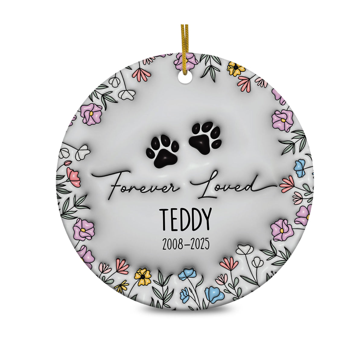 Personalized Dog Memorial 3D Effect Ornament Pet Memorial