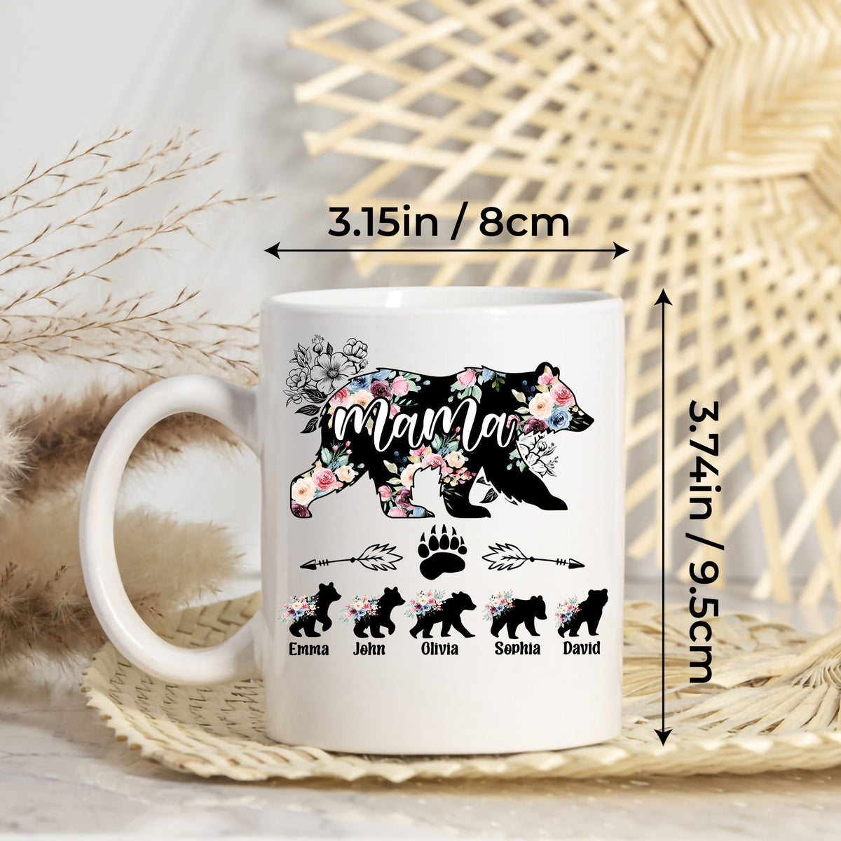 Personalized Init Letter Monogram Birthday Gifts For Mom From Daughters, Son,Kids Coffee