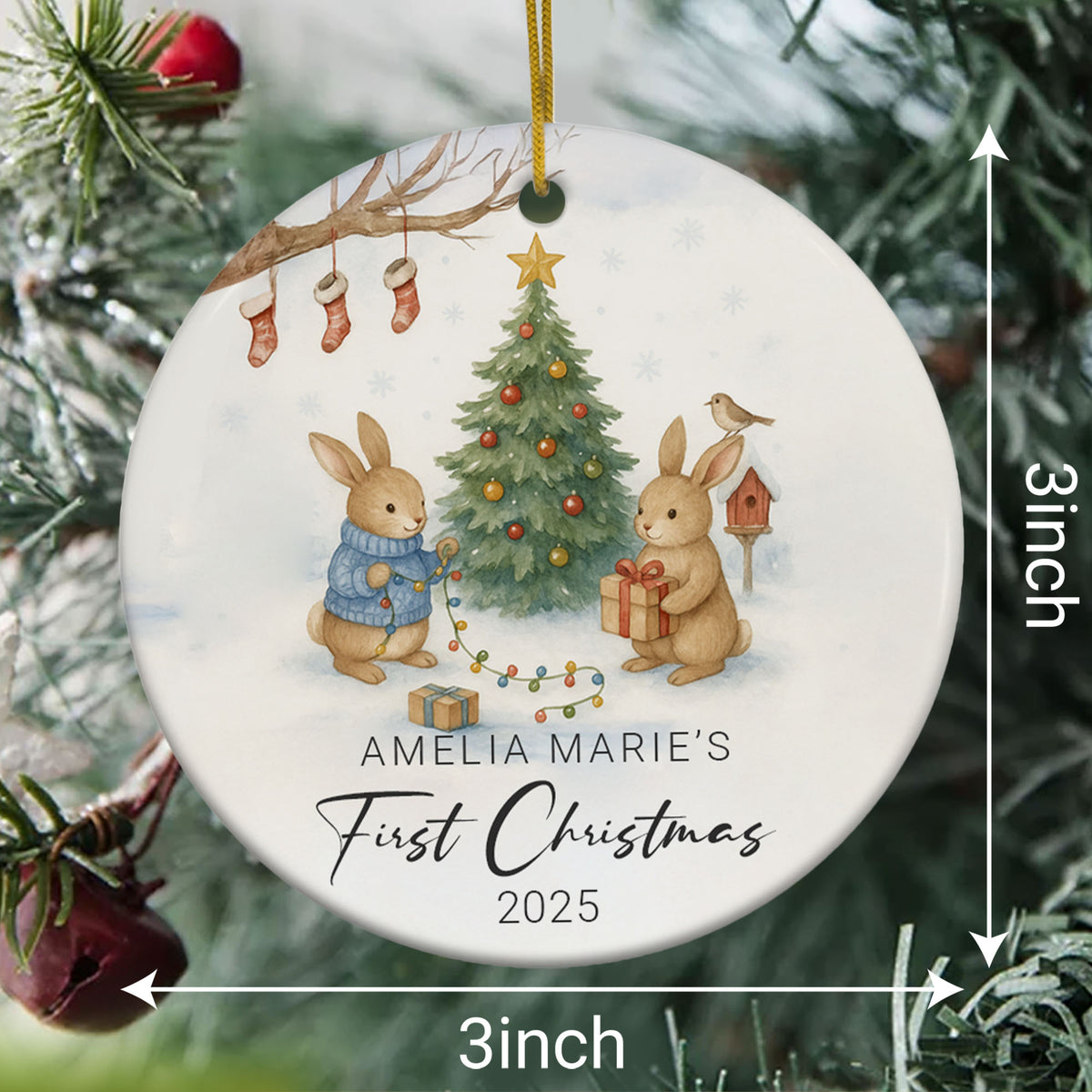 Personalized Baby's First Christmas Ornament 2025