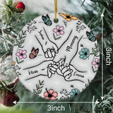 Personalized Customized Holding Mom Hand 3D Effect Ornament