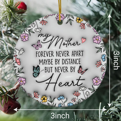 Personalized Map Distance Effect Mom Ornament 3D Inflated Effect