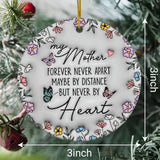 Personalized Map Distance Effect Mom Ornament 3D Inflated Effect