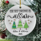 Personalized First Christmas Married Ornament 2025 3D Inflated Effect