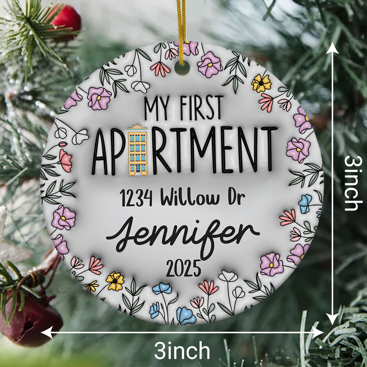 Personalized My First Apartment Ornament, Personalized First Apartment