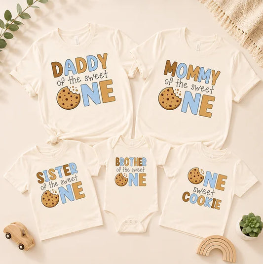 Sweet One Cookie First Birthday Family Matching Shirts
