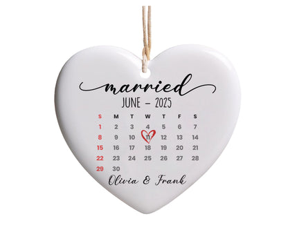 Personalized Engagement Custom Calendar Ornament 2025