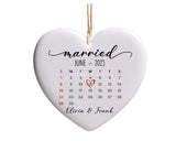 Personalized Engagement Custom Calendar Ornament 2025