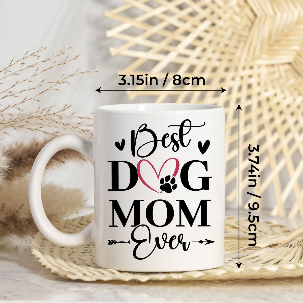 Personalized Dog Mom Gifts For Women Init Letter Custom Mug 11Oz, Dog Mom Gifts Coffee