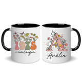 Personalized Initial Monogram Coffee Mugs - Birthday Gifts For Her, Women, Best Friend