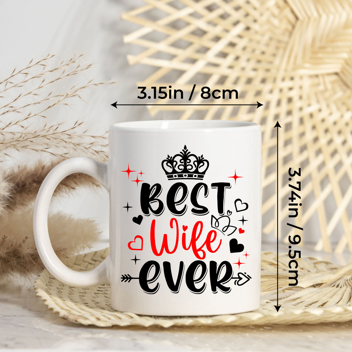 Personalized Customized Gift For Wife Init Letter Custom Coffee Mug 11Oz Gifts For Wife
