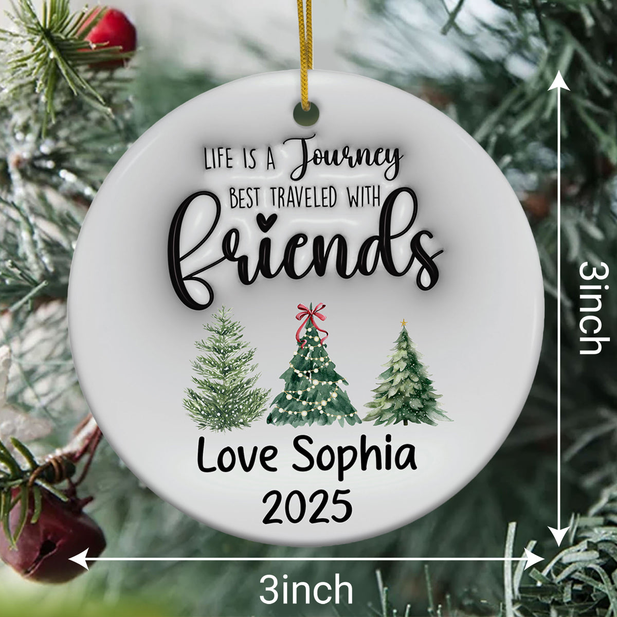 Personalized Friendship Christmas Ornament Custom 3D Inflated Effect Ornaments