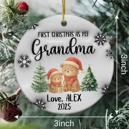 Personalized Gift Christmas Grandma Custom 3D Inflated Effect Ornament