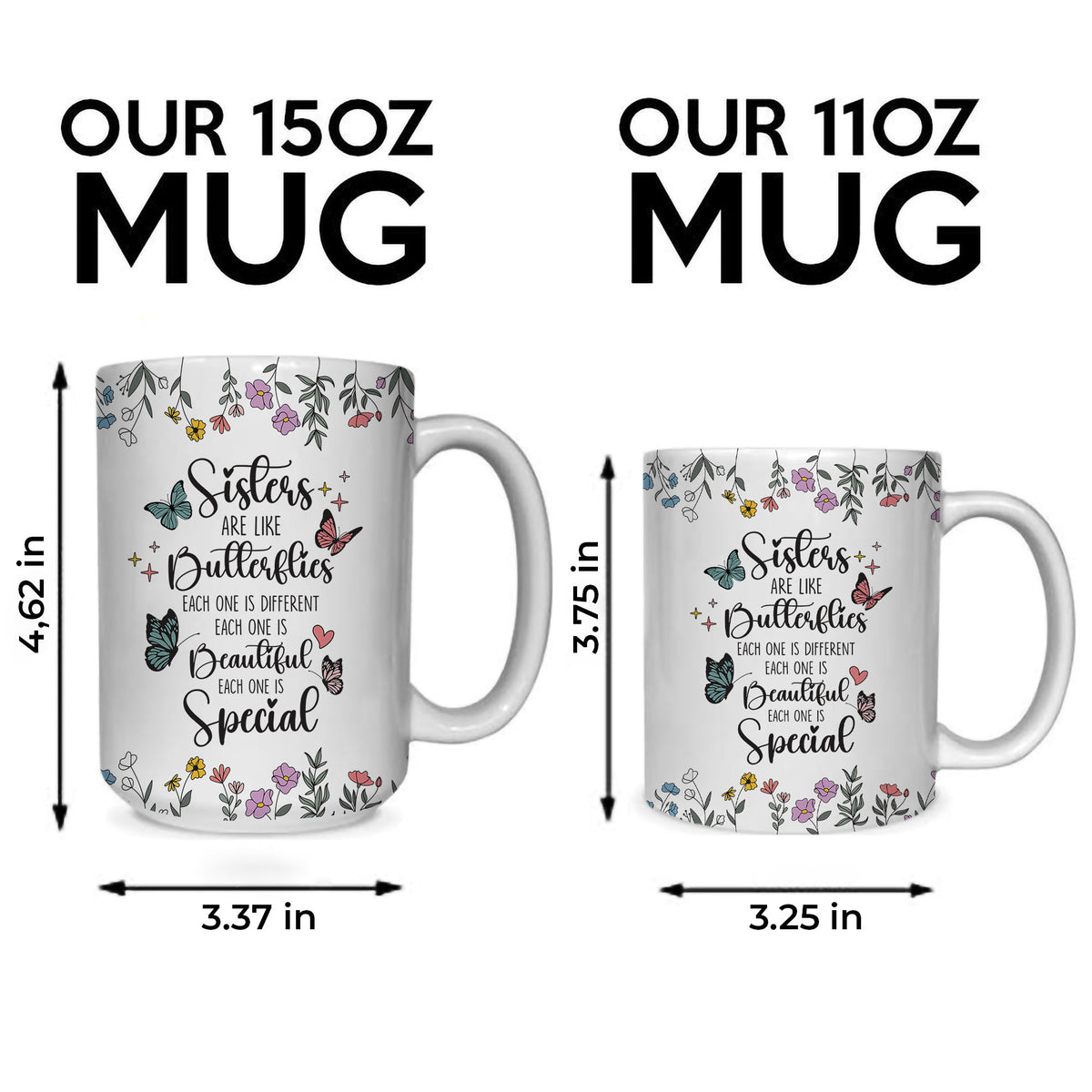 Personalized Sister Custom Name Coffee Mugs 11Oz 15Oz Birthday Christmas