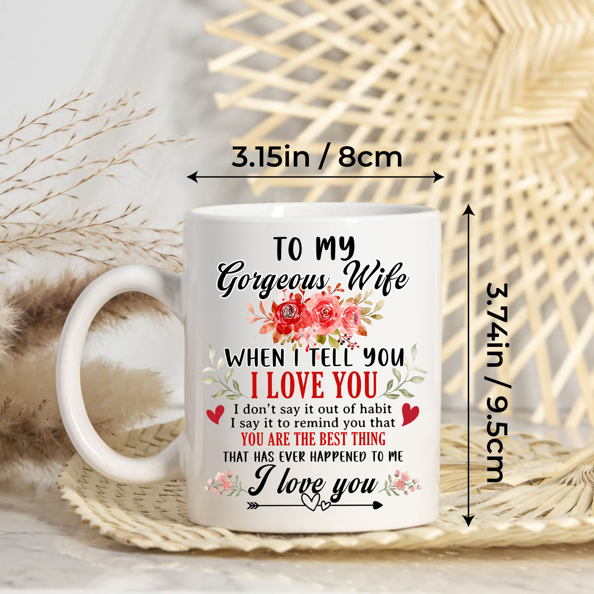 Personalized Customized Gift For Wife Init Letter Custom Coffee Mug 11Oz