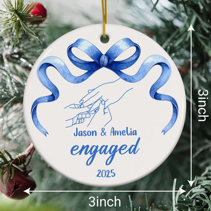 Personalized First Christmas Engaged Ornament