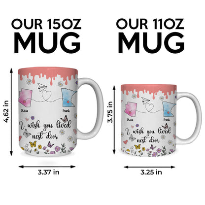 Personalized Map Distance State Coffee Mug Floral Custom