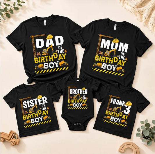 Construction Birthday Boy Family Matching Shirts
