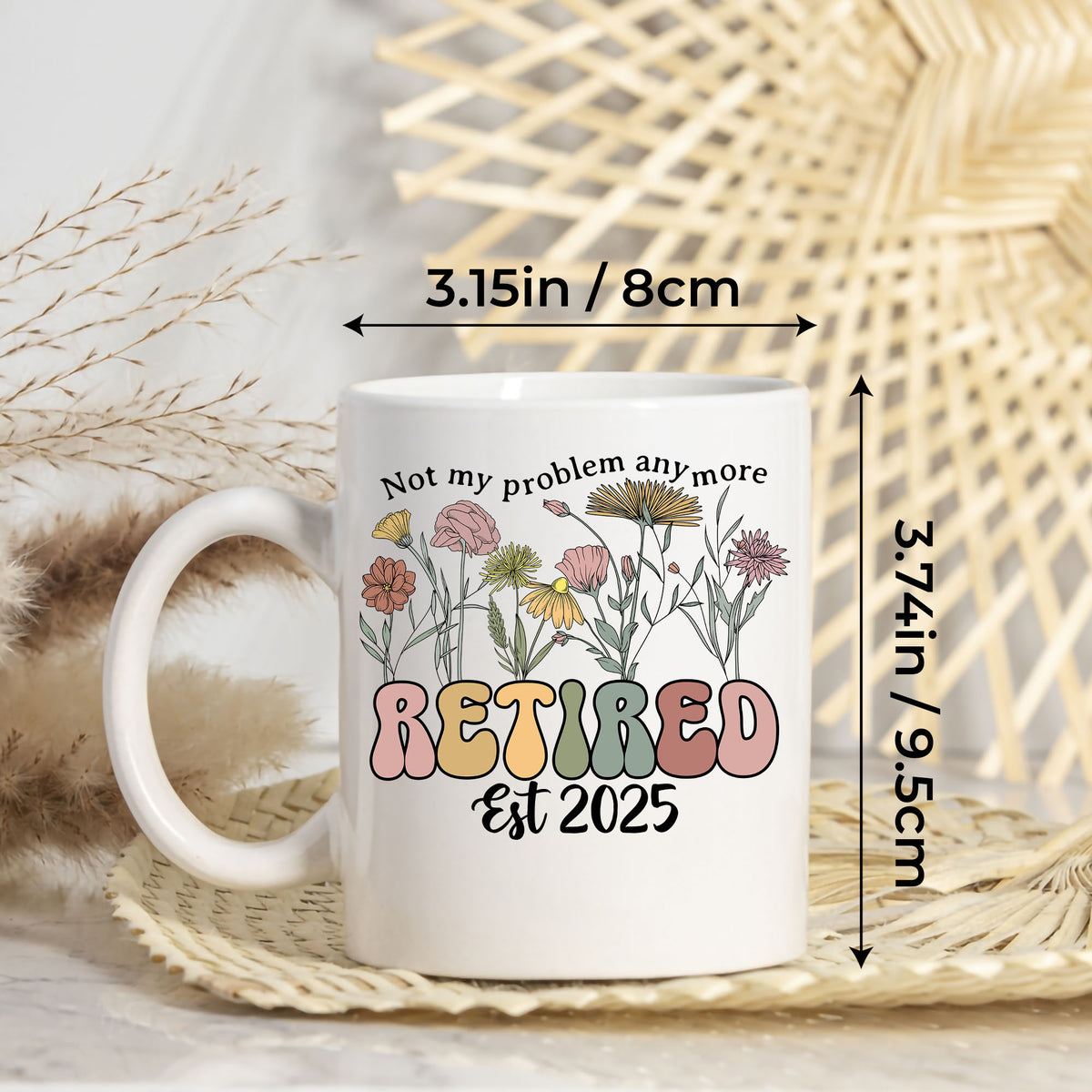Personalized Customized Retirement Gift For Woman Init Letter Custom Coffee Mug 11Oz Retirement
