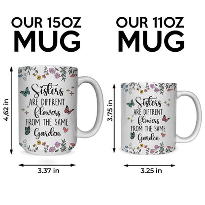 Personalized Custom Map Distance Effect Sister Coffee Mug, Sister Gifts For Birthday