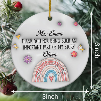 Personalized Teacher Appreciation Gifts Ornament 2025 3D Inflated Effect