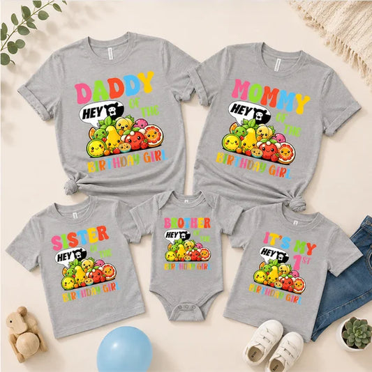 Personalized birthday girl family matching shirts for mommy daddy sister brother