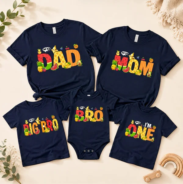 Two Groovy birthday girl family matching shirts for Daddy Mommy Brother Sister and 2 year old birthday girl with colorful character design