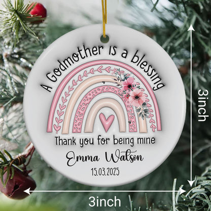 Personalized Ornaments Gifts For Godmother 2025 3D Inflated Effect