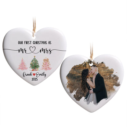 Personalized Our First Christmas As Mr and Mrs Ornament 2025 Wedding