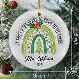 Personalized Teacher Christmas Ornament 3D Inflated Effect