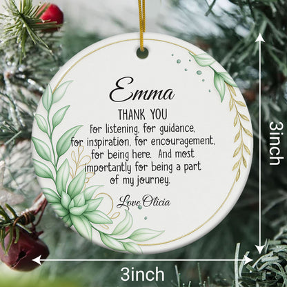 Personalized Thank You Ornament 3D Inflated Effect, Appreciation Gift For Women