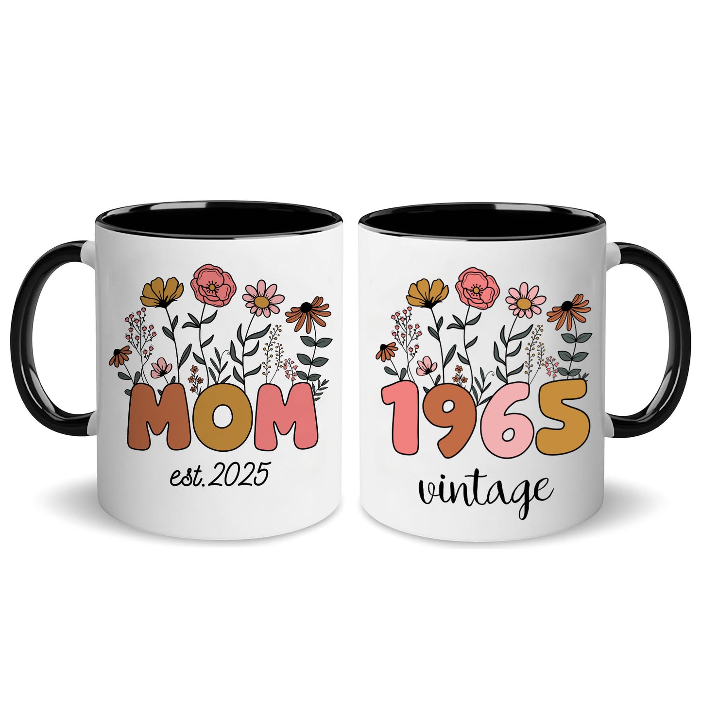 Personalized Birthday Mom Grandma Floral Coffee Mug 11Oz 15Oz
