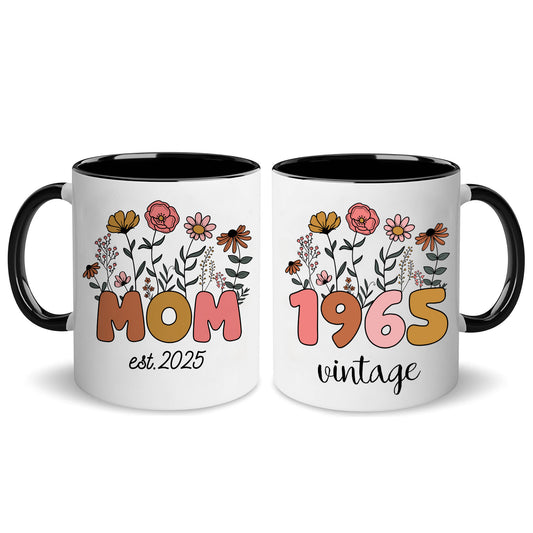 Personalized Birthday Mom Grandma Floral Coffee Mug 11Oz 15Oz
