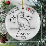 Personalized Cat Memorial Custom 3D Inflated Effect Ornament