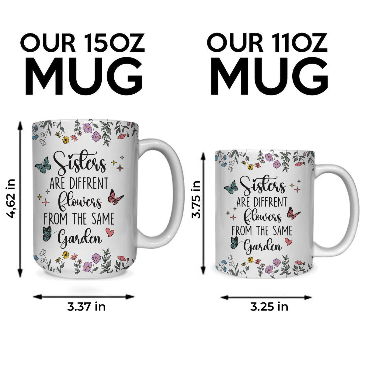Personalized Customized Gifts For Sister Custom Name Coffee Mug 11Oz 15Oz