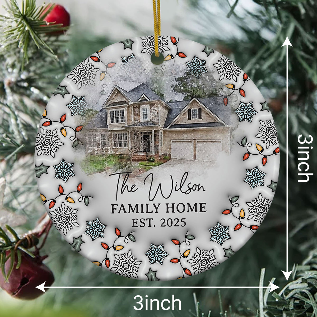 Personalized Custom Family Photo Ornament 2025 3D Inflated Effect