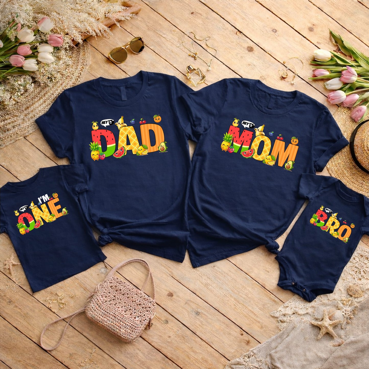 Fruit First Birthday Family Matching Shirts, My Main Squeeze Mommy Daddy Big Bro Brother Outfits