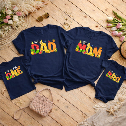 Fruit First Birthday Family Matching Shirts, My Main Squeeze Mommy Daddy Big Bro Brother Outfits