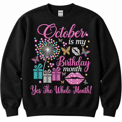October T Shirt Birthday Whole Month Color