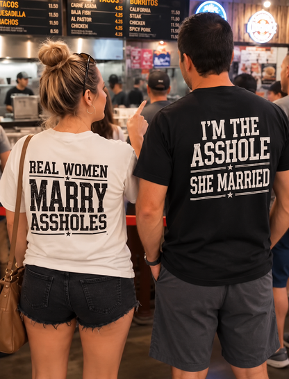 Funny Couple T Shirt | Wife Husband Assholes