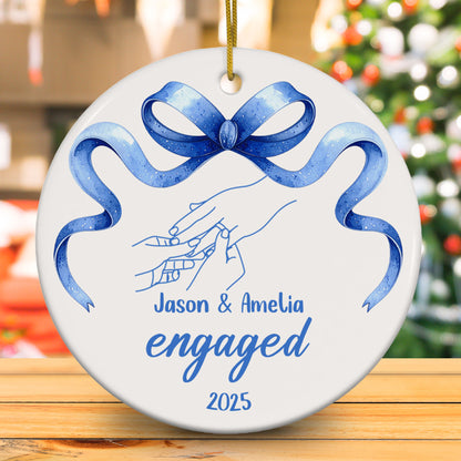 Personalized First Christmas Engaged Ornament