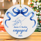 Personalized First Christmas Engaged Ornament