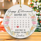 Personalized Retirement Ornament Calendar 2025